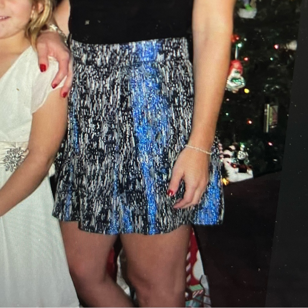 Blue and grey shiny skirt